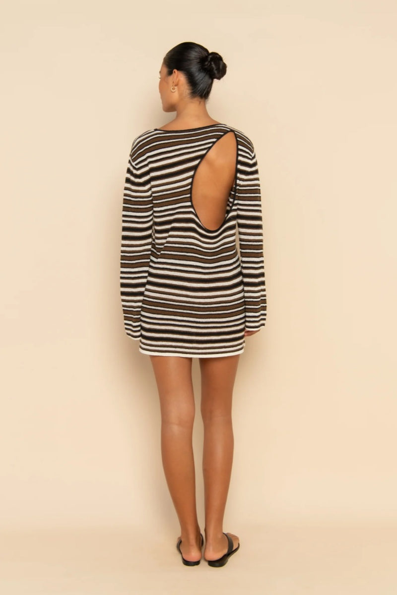 Vestito Mini a Maglia con Spacco Posteriore