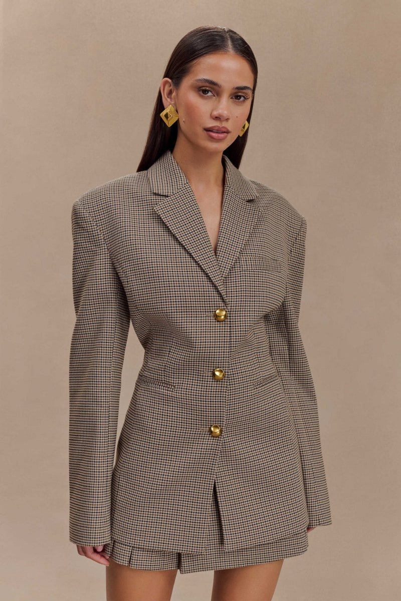 Blazer con fibbia a griglia