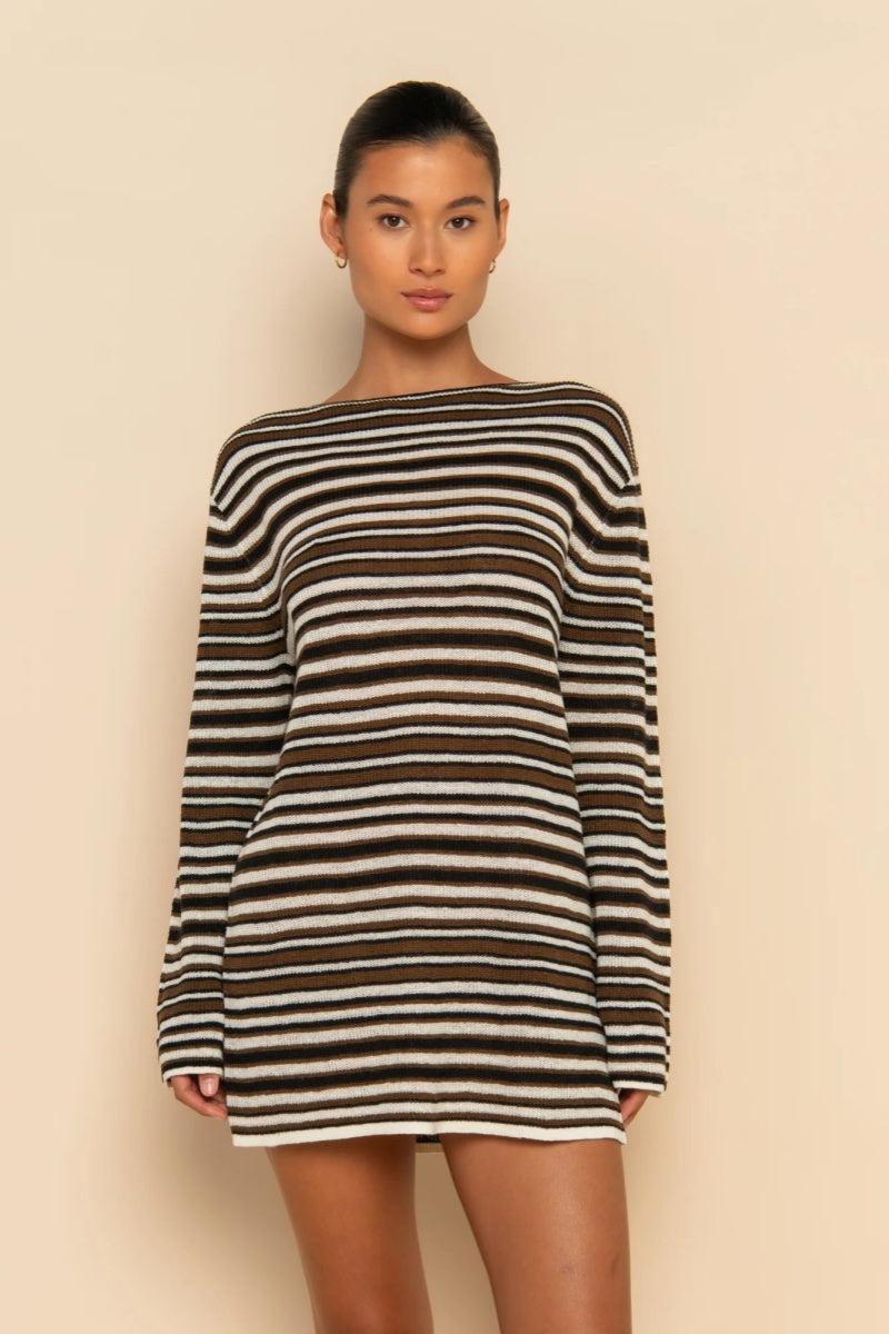 Vestito Mini a Maglia con Spacco Posteriore