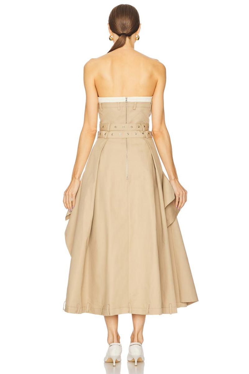Vestito Midi a Trench senza Maniche
