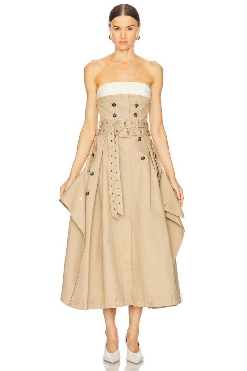 Vestito Midi a Trench senza Maniche