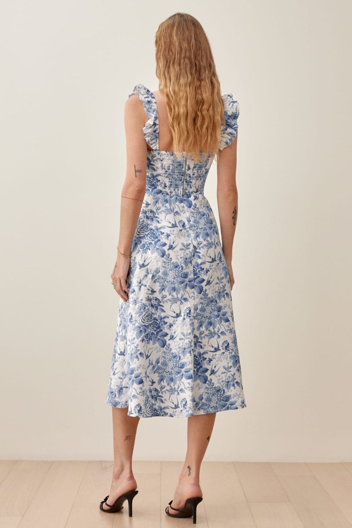 Vestito Midi con Spalline Ruffle Stampato Joa