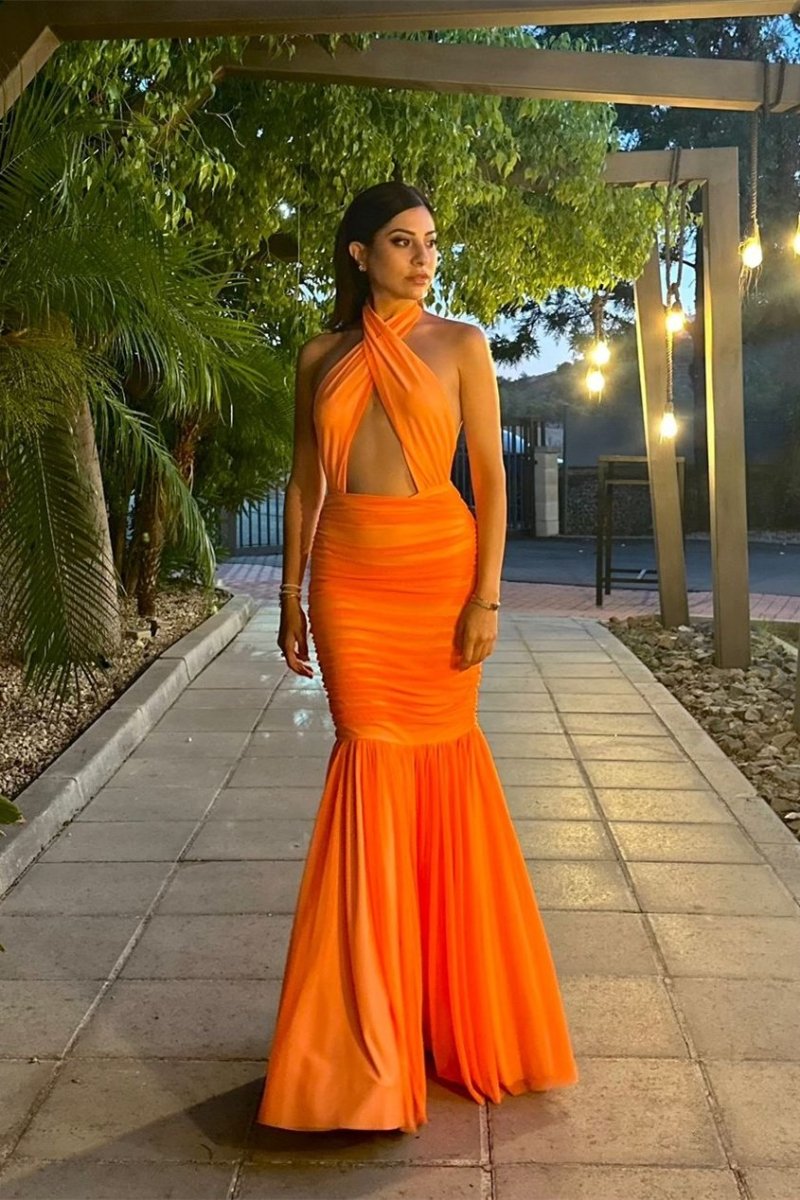 Vestito lungo con scollo a fascia Jodie Cross