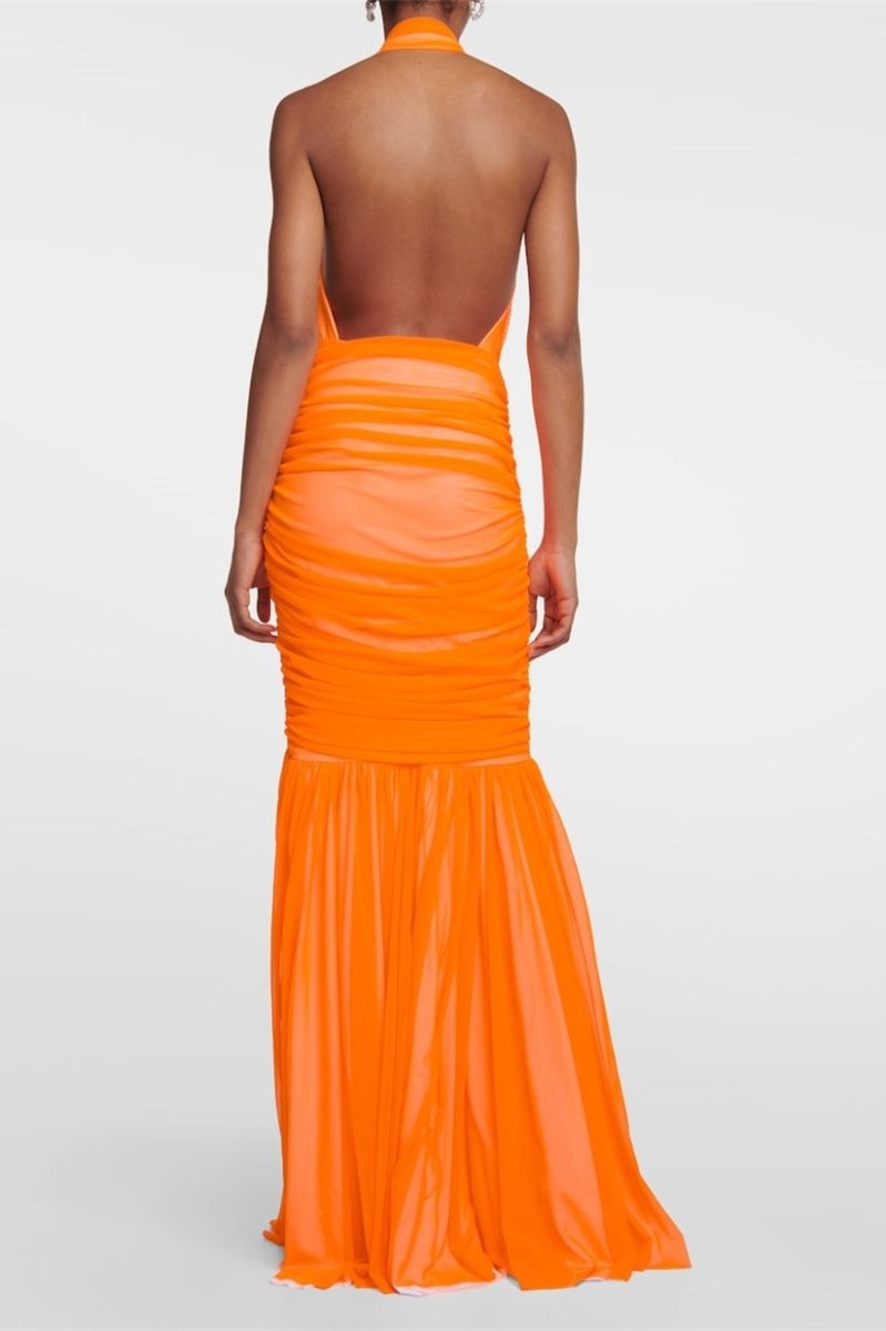 Vestito lungo con scollo a fascia Jodie Cross