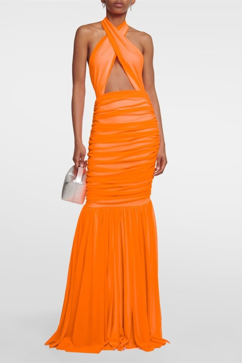 Vestito lungo con scollo a fascia Jodie Cross