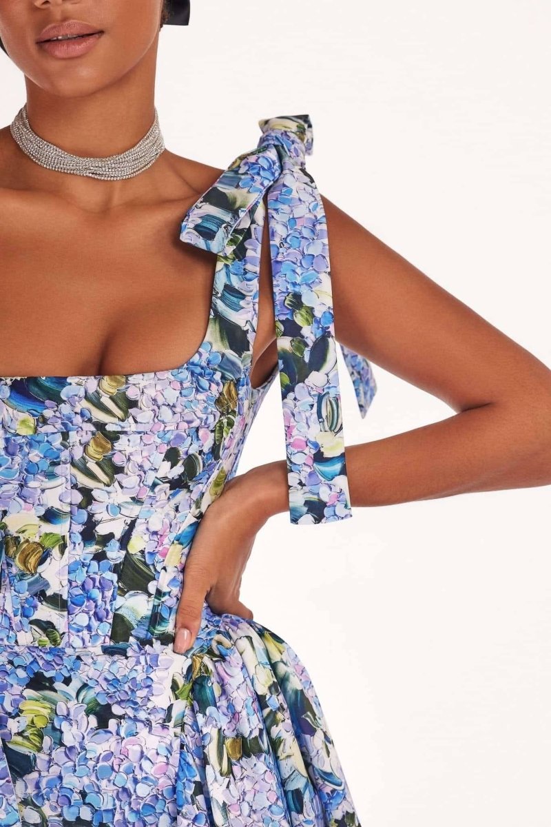 Vestito Maxi Stampato con Spalline Kacey Hydrangea