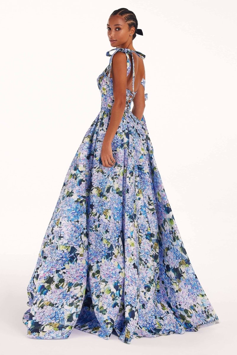 Vestito Maxi Stampato con Spalline Kacey Hydrangea