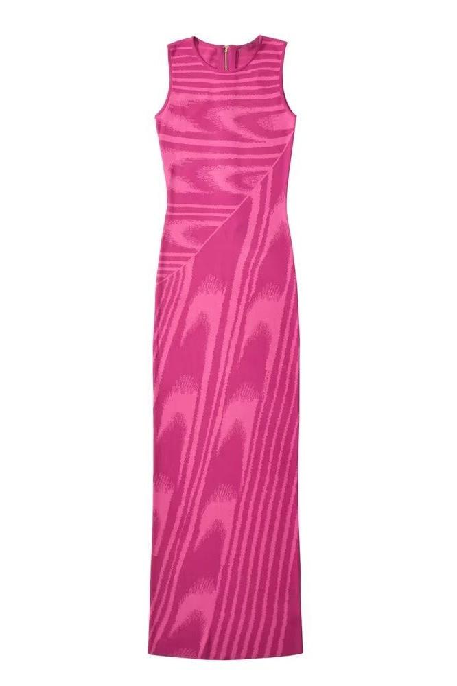 Vestito lungo in maglia a girocollo Kailani
