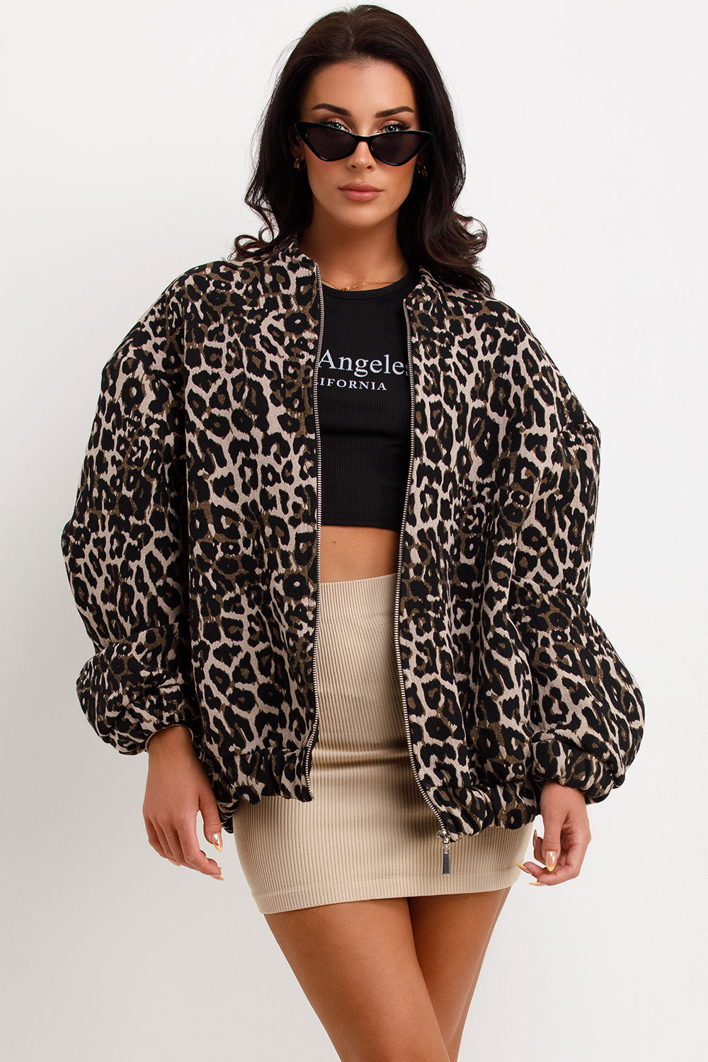 Cappotto con stampa leopardata retrò