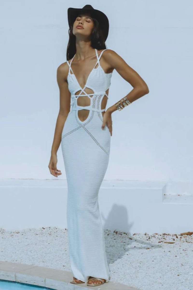 Vestito Maxi a Maglia Megan con Buco Vuoto