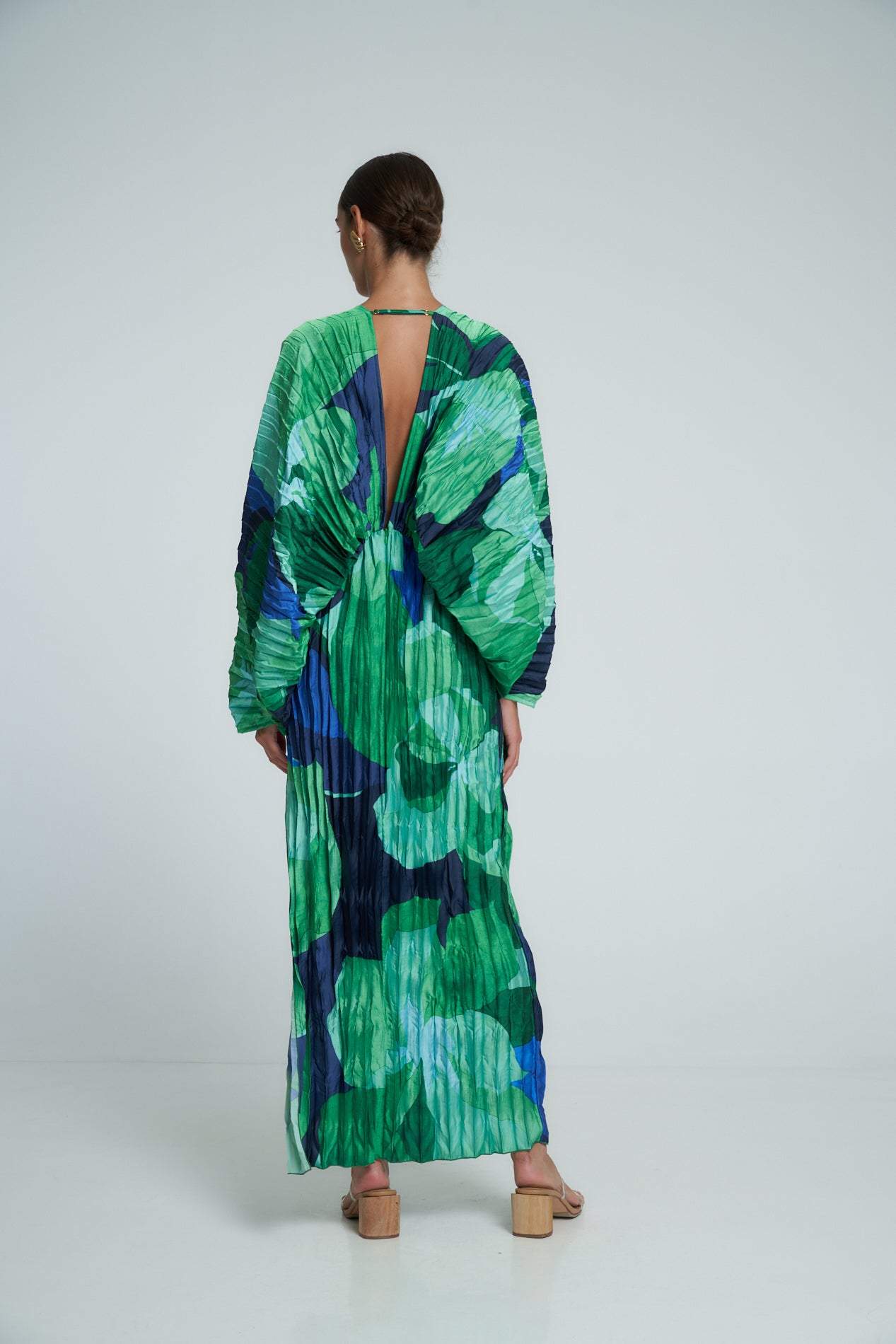 Vestito Maxi in Plissé Stampato Pamela