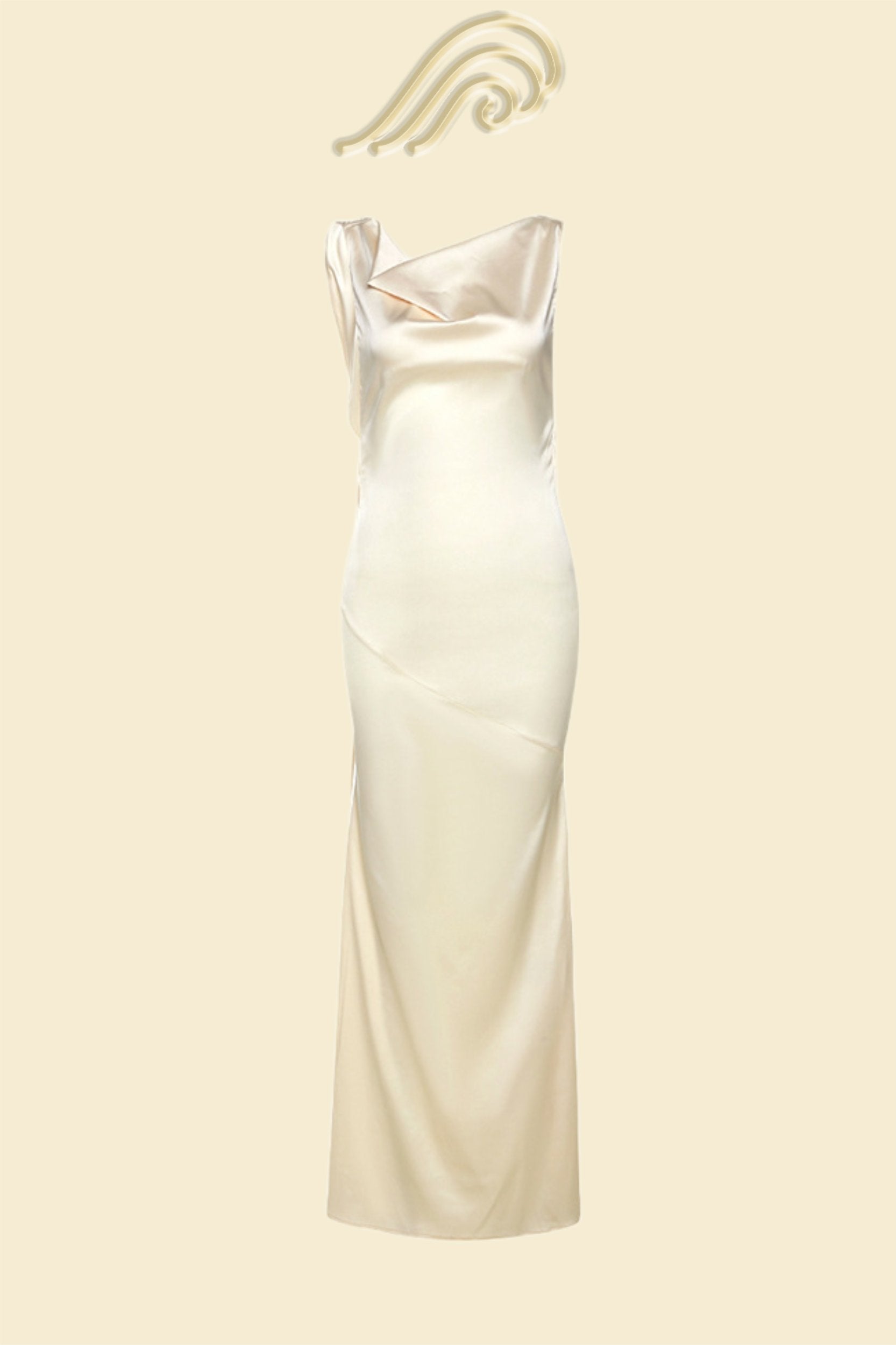 Vestito lungo in raso con spalle scoperte Persis Cowls