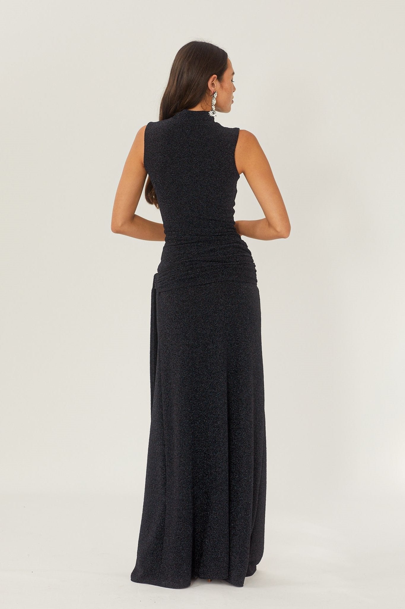 Vestito Maxi in Maglia con Bretelle Metallici Shonna